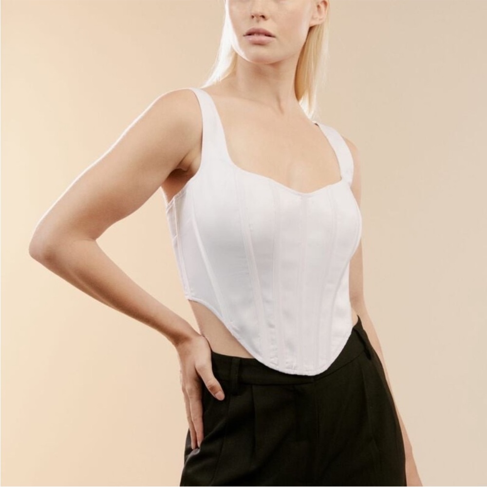 Bardot Corset Bustier Orchid White - Orchid White Romantic Size 10 EUC